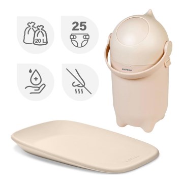 Nattou - Windelkorb und Wickelunterlage SOFTY 50x70 cm beige