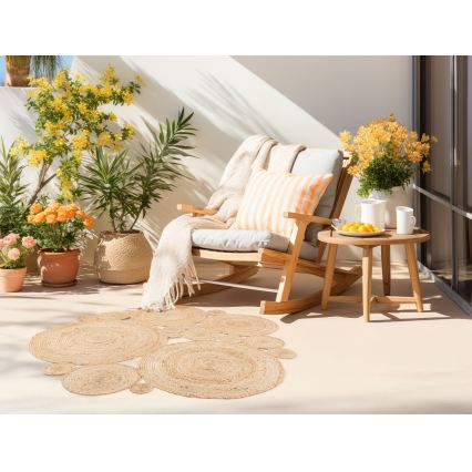 Natürlicher runder Juteteppich Ø 140 cm, beige