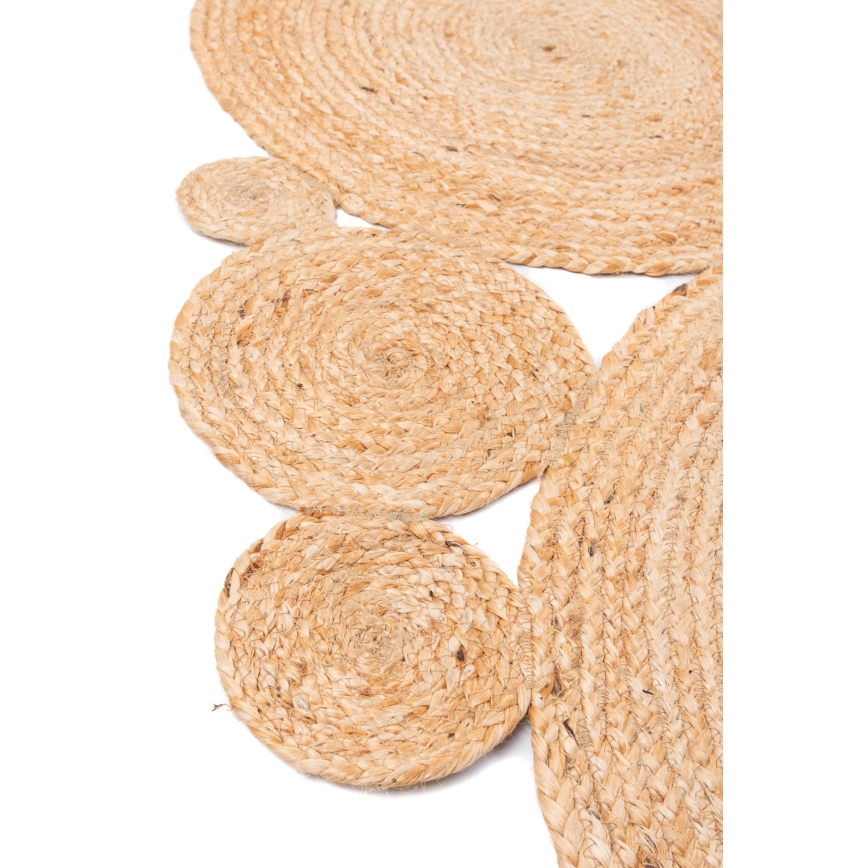 Natürlicher runder Juteteppich Ø 140 cm, beige