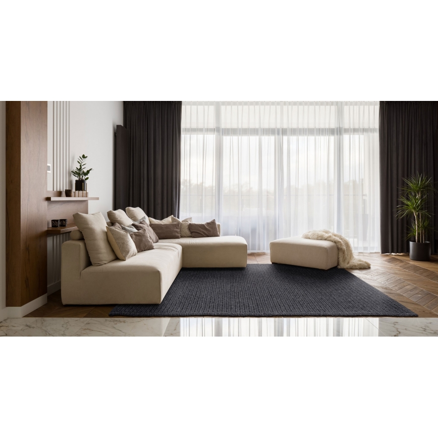 Naturteppich FIR WOOL, 120 x 170 cm, 2600 g/m², Anthrazit