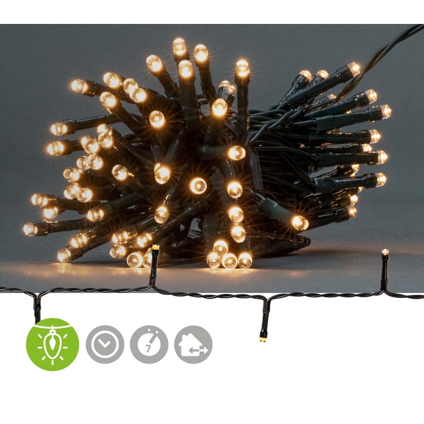 LED Weihnachts-Lichterkette für den Außenbereich 48xLED/7 Funktionen/3xAA 4,1m IP44 warmweiß