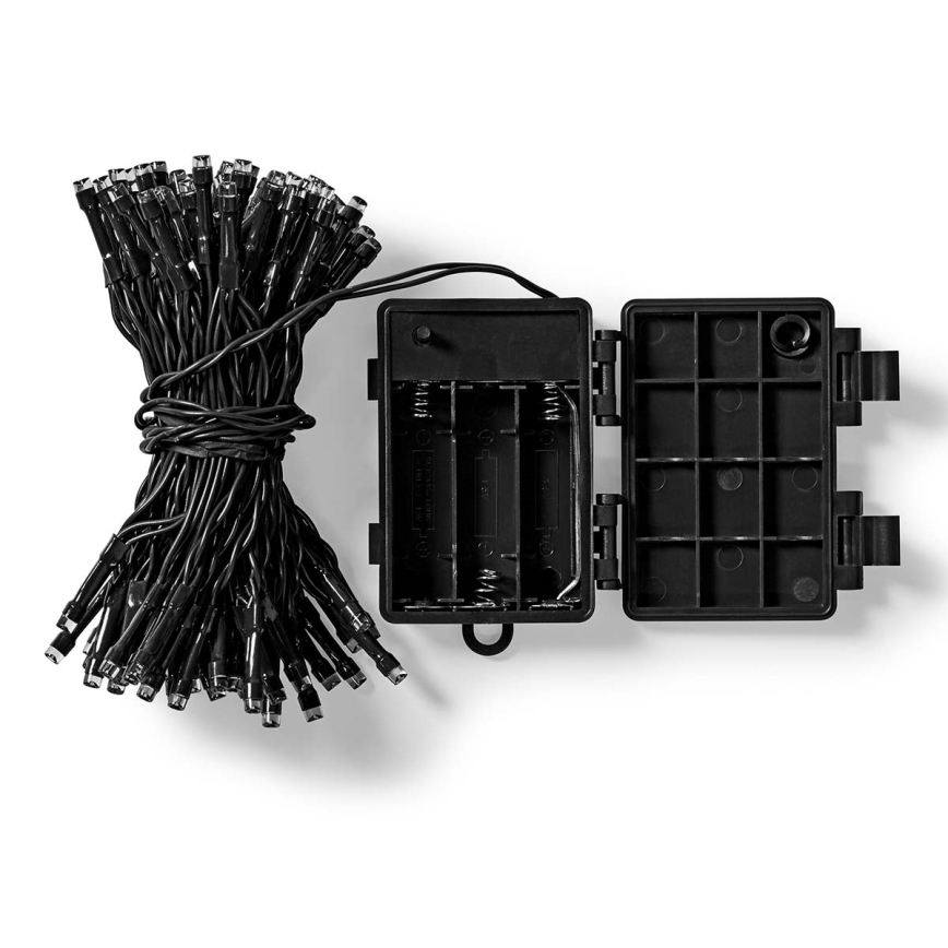 LED-Außen-Weihnachtslichterkette 96xLED/7 Funktionen/3xAA 7,7m IP44 warmweiß