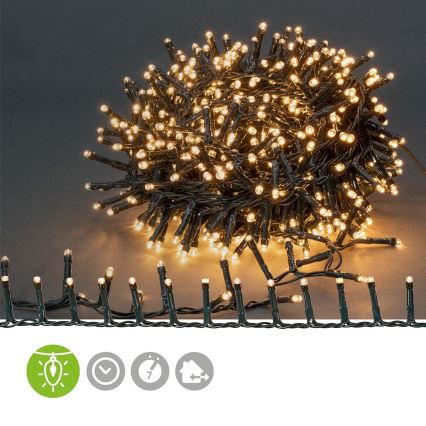 Weihnachtliche Outdoor-LED-Lichterkette 560xLED/7 Funktionen 14m IP44 warmweiß