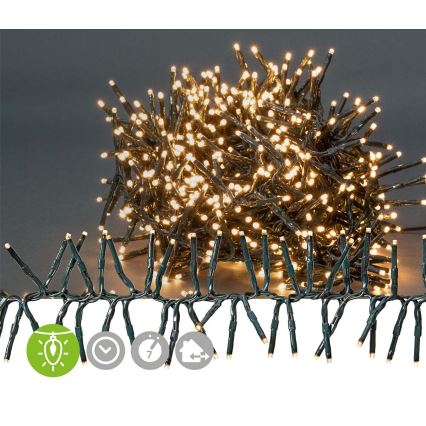 LED-Outdoor-Weihnachtskette 576xLED/7 Funktionen 7,2m IP44 warmweiß