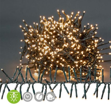 Weihnachtliche Outdoor-LED-Lichterkette 768xLED/7 Funktionen 8,6m IP44 warmweiß