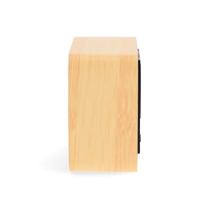 Digitaler Wecker mit LED-Display und Thermometer, 5V/3xAAA, aus Holz