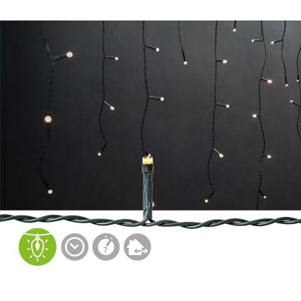 LED-Weihnachtsvorhang für den Außenbereich 180xLED/7 Funktionen 10,9m IP44 warmweiß