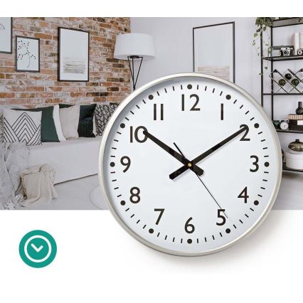 Wanduhr Ø 38 cm 1xAA Weiß