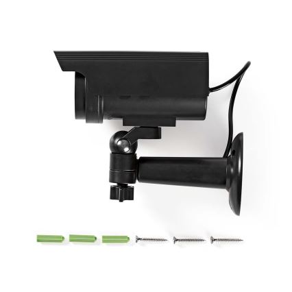 LED Attrappe einer Sicherheitskamera mit Solarpanel 2xAA IP44