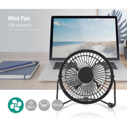 Tischventilator 3W/USB 10 cm schwarz