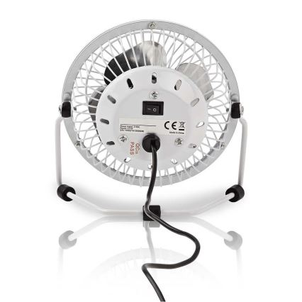 Tischventilator 3W/USB 10 cm weiß