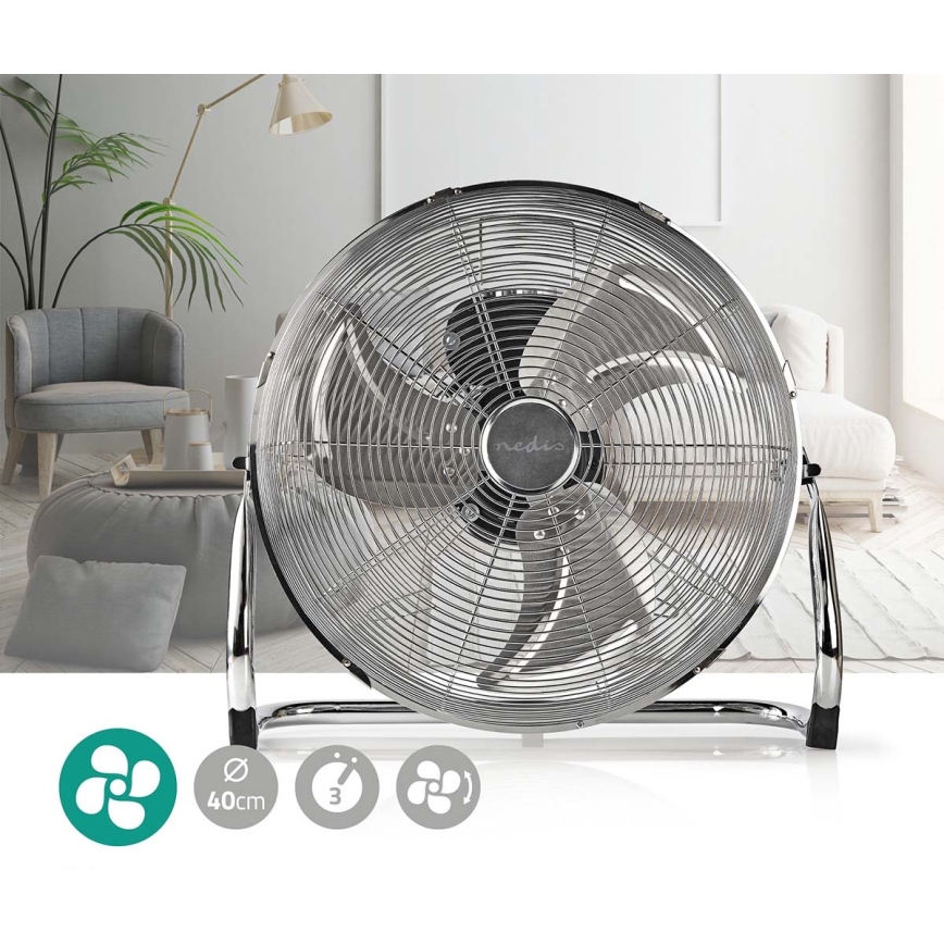 Standventilator 80W/230V glänzendes Chrom