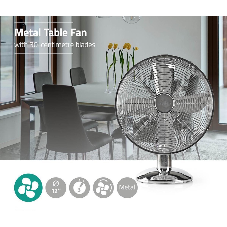 Tischventilator 35W/230V Chrom glänzendes Chrom