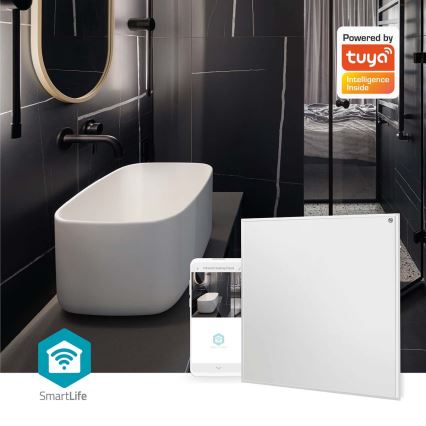 Infrarot-Heizpanel 350W/230V 59,8x62 cm IP44 Wi-Fi Tuya + Fernbedienung