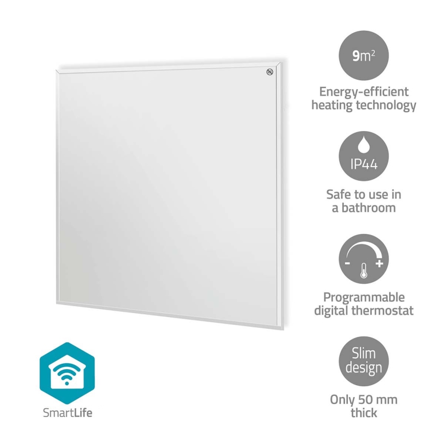 Infrarot-Heizpanel 350W/230V 59,8x62 cm IP44 Wi-Fi Tuya + Fernbedienung