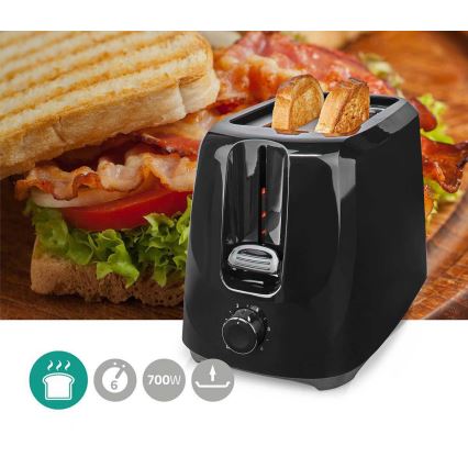 Toaster mit zwei Öffnungen 700W/230V schwarz