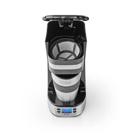 Ein-Tassen-Kaffeemaschine (0,4 l) mit Timer und Thermobecher