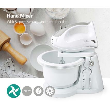 Handrührgerät mit Schüssel 200W/230V weiß