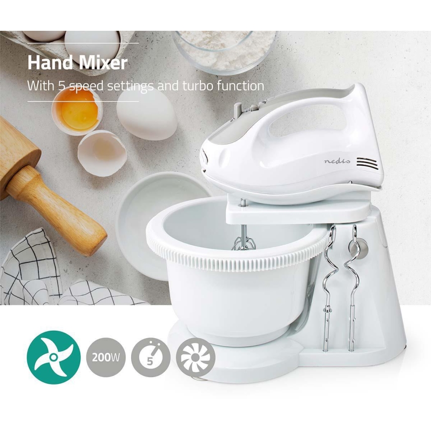 Handrührgerät mit Schüssel 200W/230V weiß