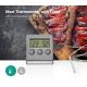 Fleischthermometer mit LCD-Anzeige und Zeitschaltuhr 0-250 °C 1xAAA