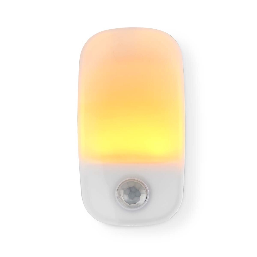 Steckdosen-Orientierungsleuchte mit Bewegungs- und Dämmerungssensor LED/0,55W/230V weiß
