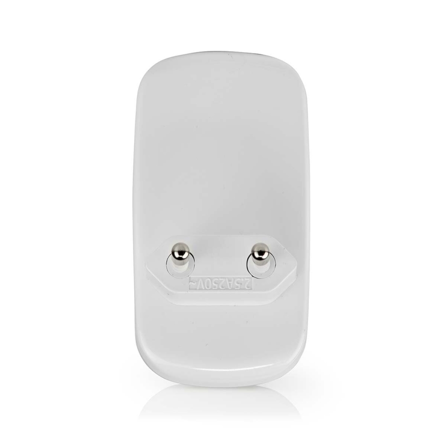 Steckdosen-Orientierungsleuchte mit Bewegungs- und Dämmerungssensor LED/0,55W/230V weiß