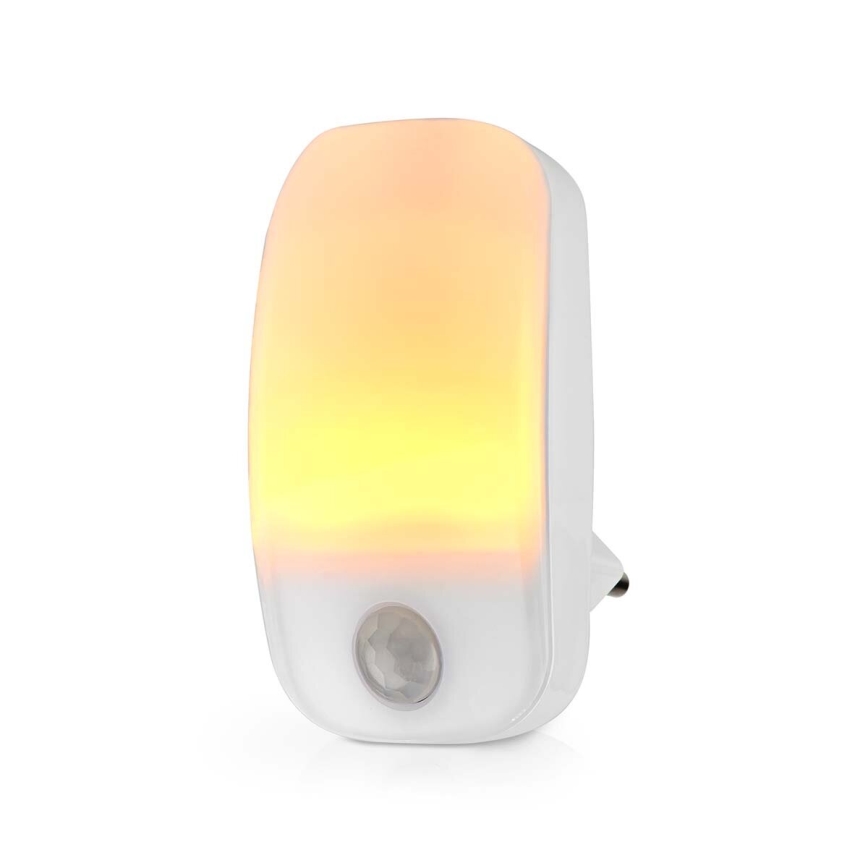Steckdosen-Orientierungsleuchte mit Bewegungs- und Dämmerungssensor LED/0,55W/230V weiß