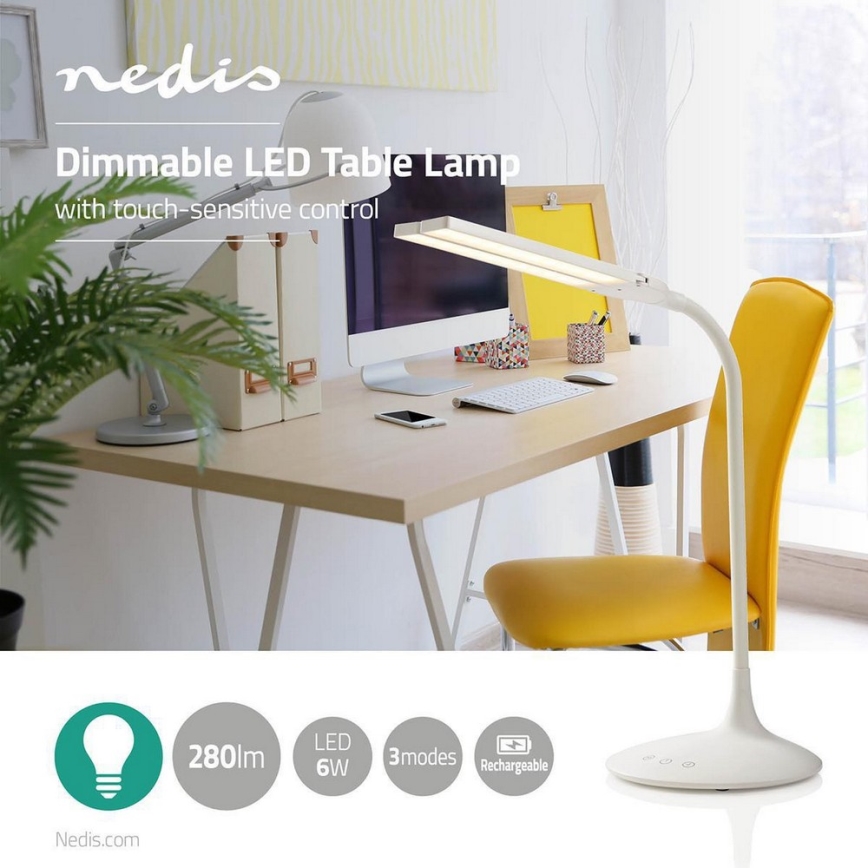 LED dimmbare Tischlampe LED/6W/5V 2200 mAh weiß