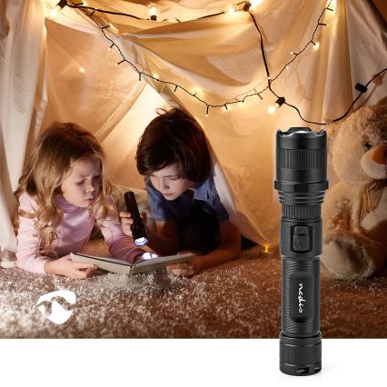 Dimmbare wiederaufladbare Aluminium-LED-Taschenlampe LED/10W/5V 2200 mAh IPX4 schwarz