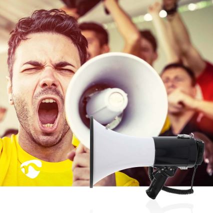 Megafon mit externem Mikrofon USB 25W/8xC weiß/schwarz