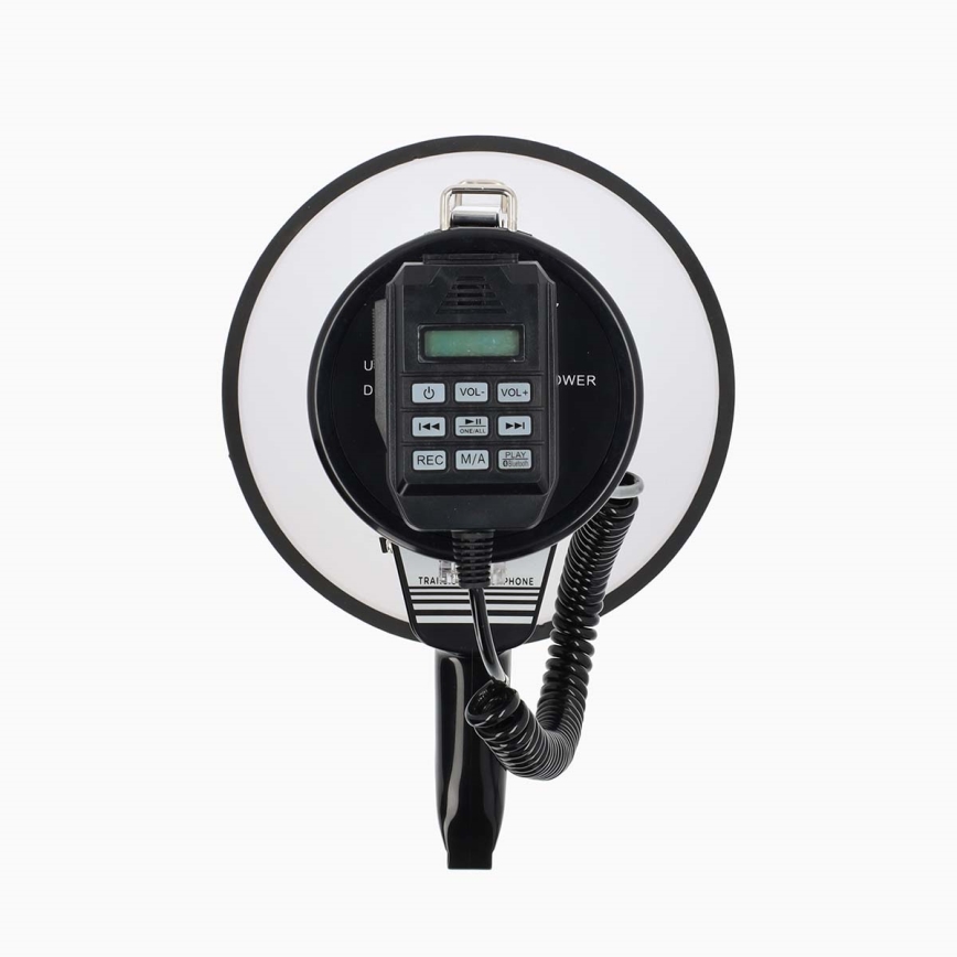 Megafon mit externem Mikrofon USB 25W/8xC weiß/schwarz