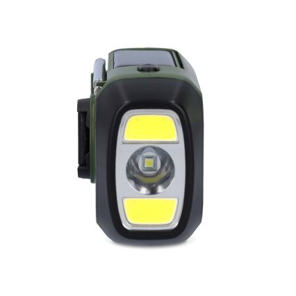 DAB+/FM-Kurbelradio mit Solarpanel und LED-Taschenlampe, 5 V/2500 mAh, grün/schwarz