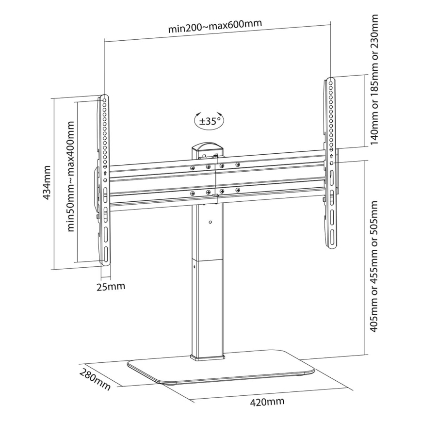 Drehbarer TV-Standfuß 37-70”