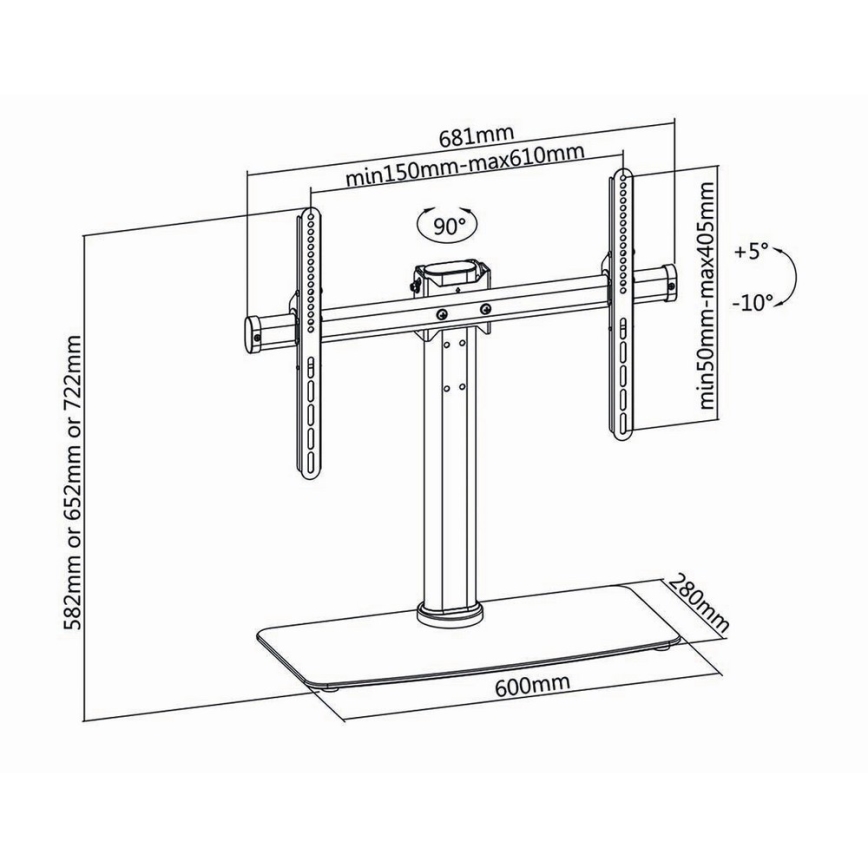 Nedis TVSM2330BK − Full Motion Ständer für den Fernseher 32-65/3 höhenverstellbar