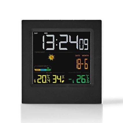 Wetterstation mit LCD-Anzeige 230V schwarz