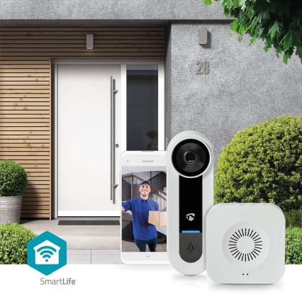 Drathlose Video-Türklingel mit Sensor Full HD 1536p 3xAA Wi-Fi IP65