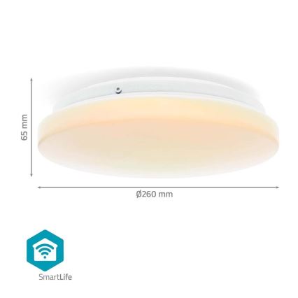 Dimmbare LED-RGBW-Deckenleuchte für Badezimmer SmartLife LED/18W/230V 2700-6500K IP44 Wi-Fi Tuya