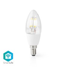 Nedis WIFILF10WTC37 - Smart LED-Glühbirne mit Dimmfunktion C37 E14/5W/230V