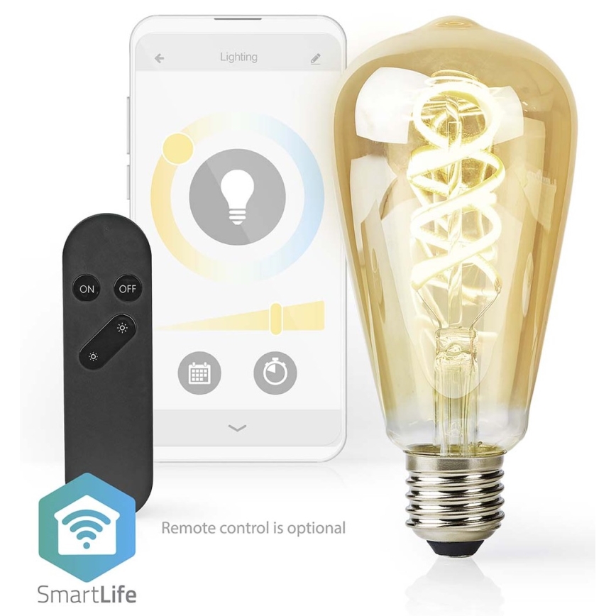 LED dimmbare Glühbirne ST64 E27/4,9W/230V Wi-Fi 1800-6500K
