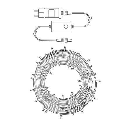 LED-Weihnachtskette für draußen 50xLED/8 Funktionen 10m IP65 WLAN Tuya warmweiß