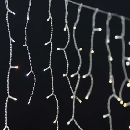 LED-Weihnachtsvorhang 240xLED/8 Funktionen 8m IP65 WLAN Tuya kaltweiß