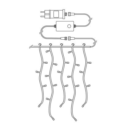 LED-Weihnachtsvorhang 240xLED/8 Funktionen 8m IP65 WLAN Tuya kaltweiß