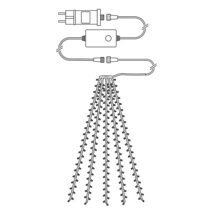 Nedis WIFILXT11W200 - LED Weihnachtsvorhang 200xLED/8 Funktionen 5x7m IP65 WLAN Tuya