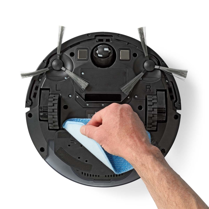 Intelligenter Saugroboter mit Wischfunktion 28W/2500 mAh WLAN Schwarz + Fernbedienung