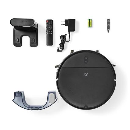 Smart-Staubsaugerroboter  mit Wischmopp 28W/2500 mAh Wi-Fi schwarz + Fernbedienung