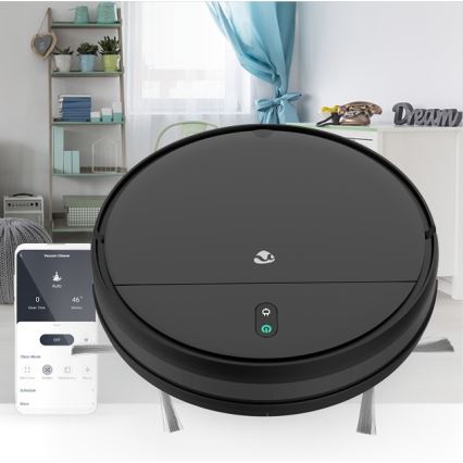 Smart Staubsaugerroboter Wi-Fi schwarz + Fernbedienung