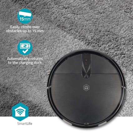 Intelligenter Roboter-Staubsauger mit Wischfunktion SmartLife 2600 mAh Wi-Fi Tuya schwarz + Fernbedienung
