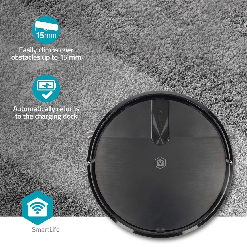 Intelligenter Roboter-Staubsauger mit Wischfunktion SmartLife 2600 mAh Wi-Fi Tuya schwarz + Fernbedienung