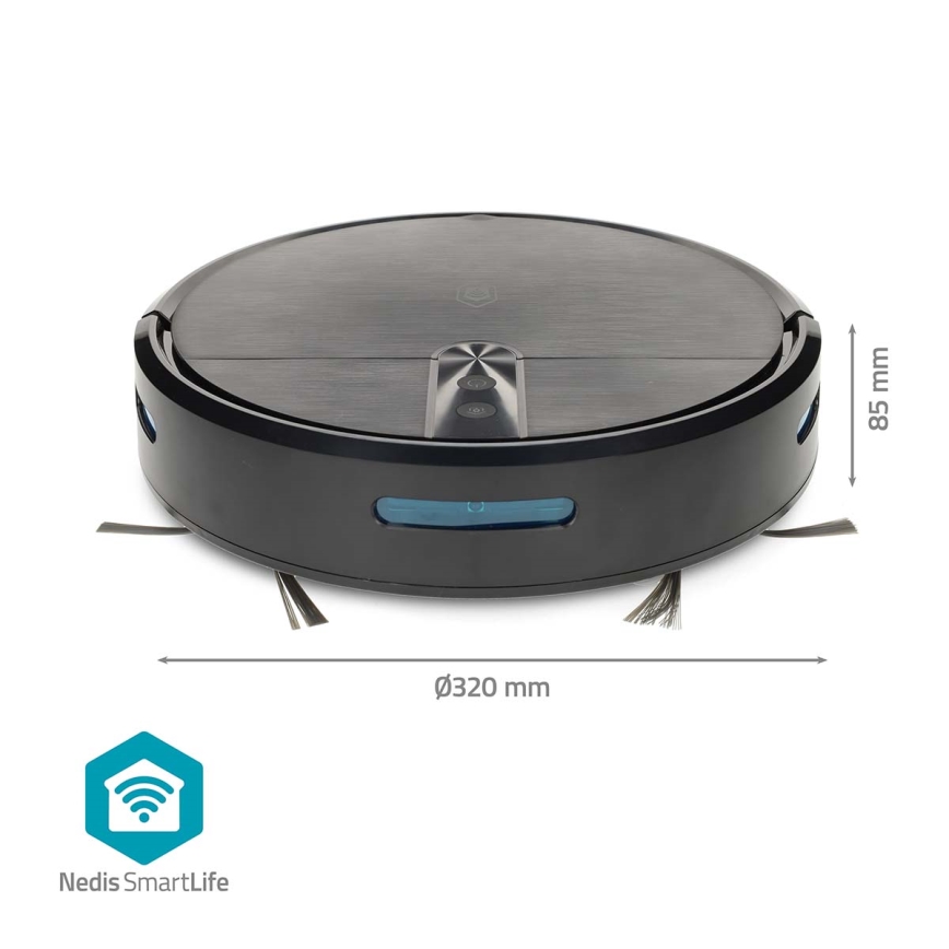 Intelligenter Roboter-Staubsauger mit Wischfunktion SmartLife 2600 mAh Wi-Fi Tuya schwarz + Fernbedienung