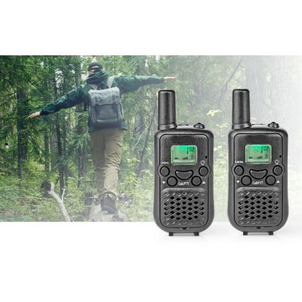 SET 2x Walkie-Talkie mit LED-Beleuchtung 3xAAA Reichweite 5 km